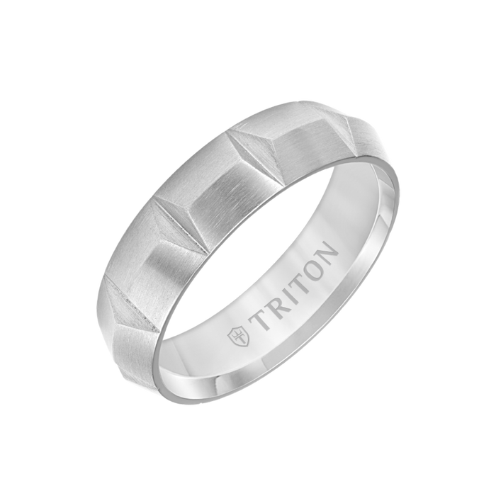 6MM Titanium Carved Ring with Brushed Finish