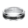 7mm Cobalt beveled edge comfort fit band with Black Carbon Fiber Inlay