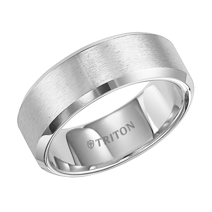 8mm Cobalt Brush Finish Bevel Edge Comfort Fit Band