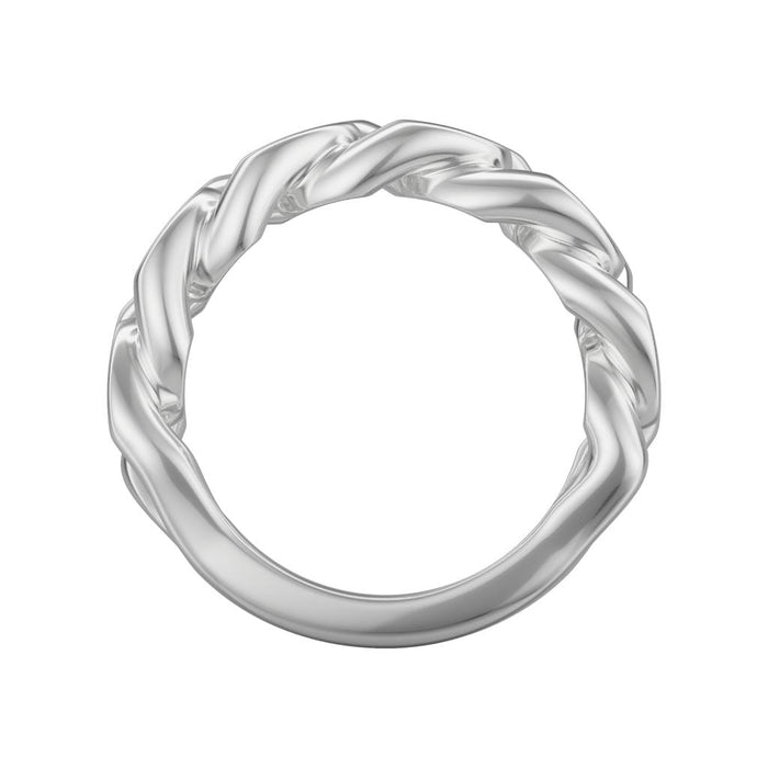 8MM Essentials Sterling Silver Curb Link Center Ring with Polished Finish