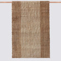 Natural Jute Rug in Colorblock, tan