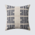 Geometric patterned pillow, stone-blue