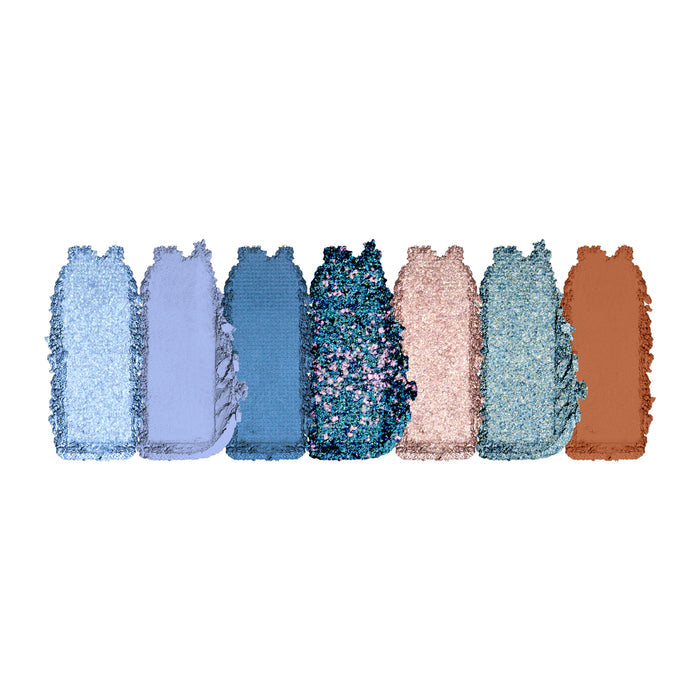 Alluring beauty 7 color eyeshadow palette angelic shade variant color swatch