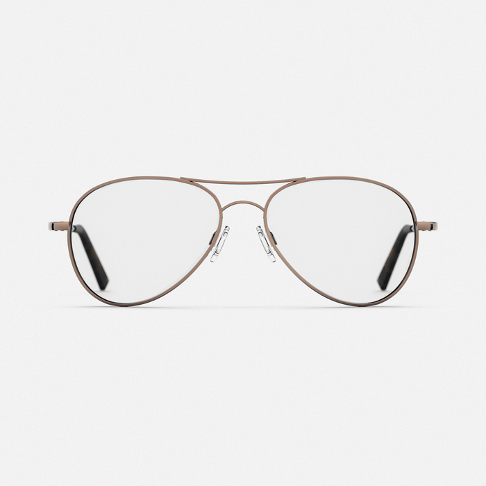 Amelia - 22k Chocolate Gold & Clear - Prescription Eyewear