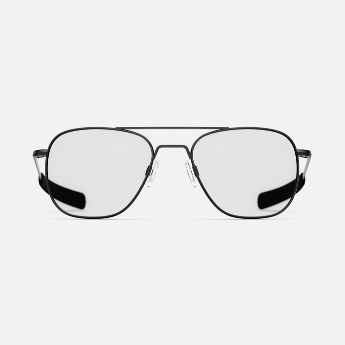 Aviator - Matte Black & Clear - Prescription Eyewear