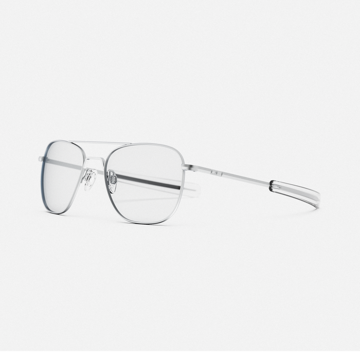 Aviator - Military Special Edition - Matte Chrome & Clear - Prescription Eyewear