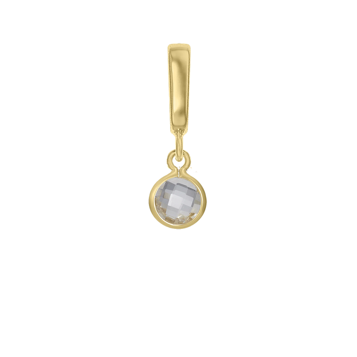 Clear birthstone charm pendant
