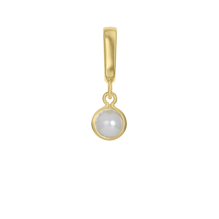 Small pearl birthstone charm for June
