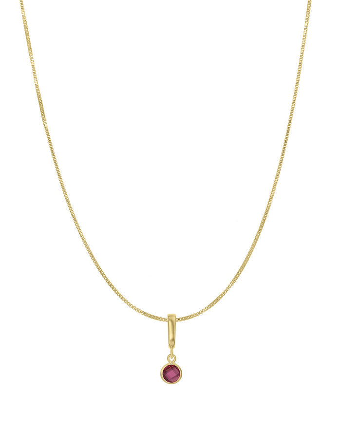Bezel Birthstone Necklace
