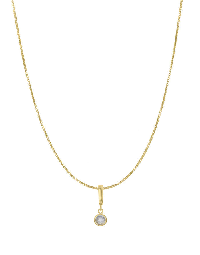 Bezel Birthstone Necklace