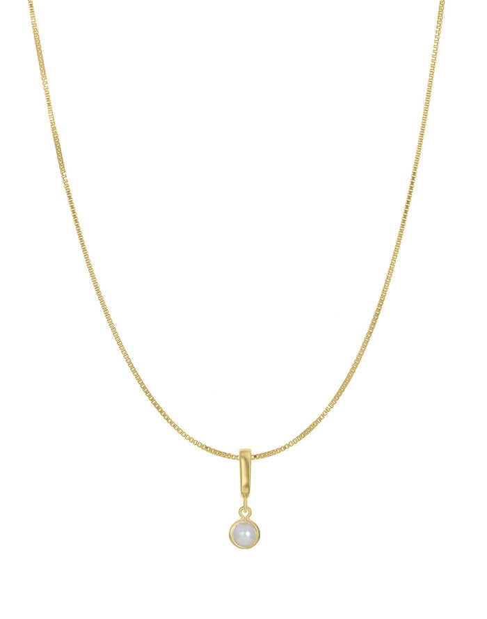 Bezel Birthstone Necklace