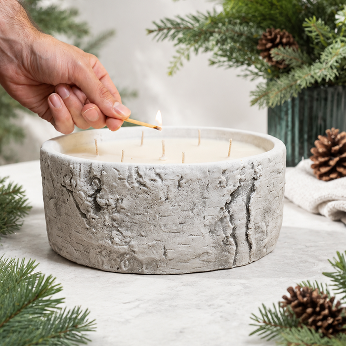 Birch Bowl Centrepiece Candle