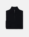Black Lambswool Quarter Zip-up Sweater
