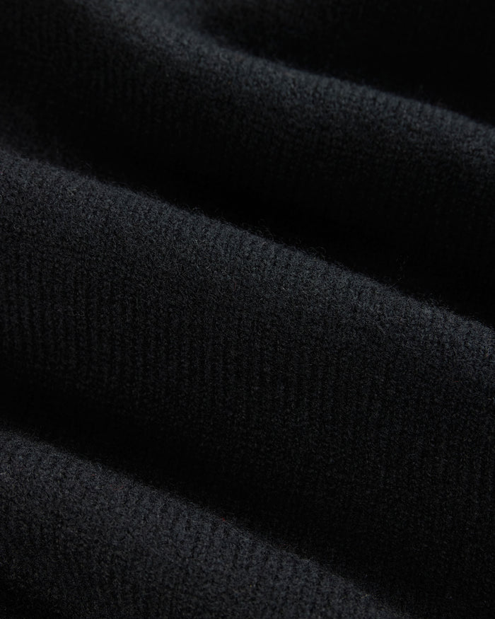 Black Lambswool Quarter Zip-up Sweater