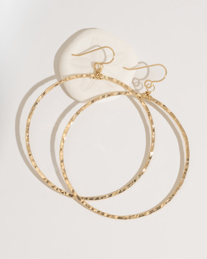 Boho Hoop Earrings large size product shot on white background