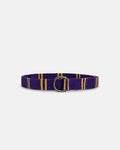 Bright Purple with Gold Regimental Stripe D-Ring Belt