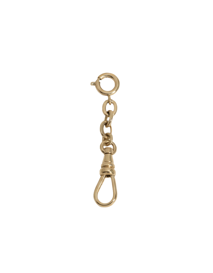 Close-up of a gold chain clasp