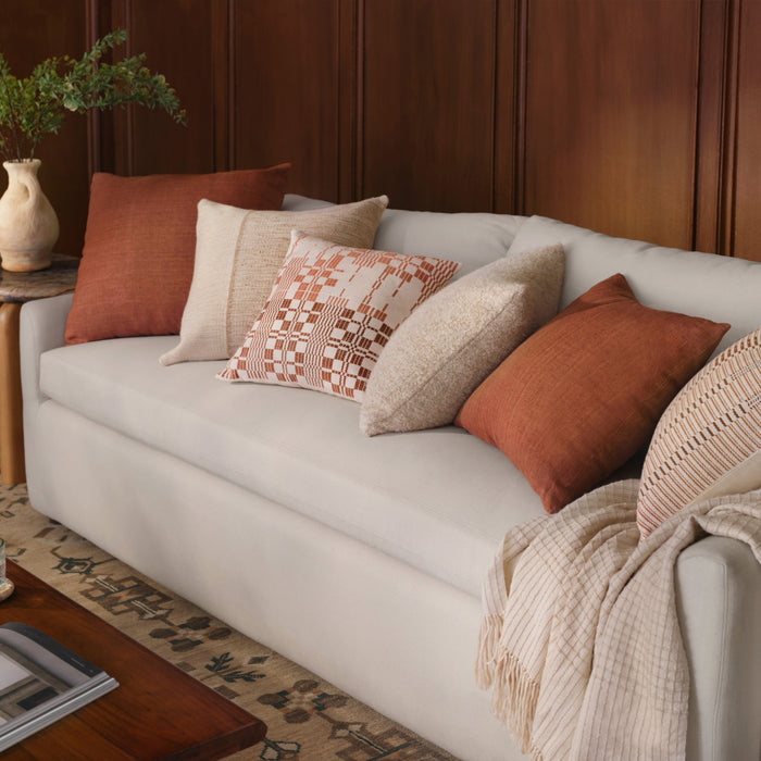 geometric pillow, camel