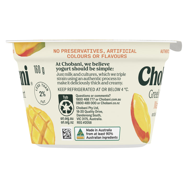 Chobani Mango Greek Yogurt 160G X 8