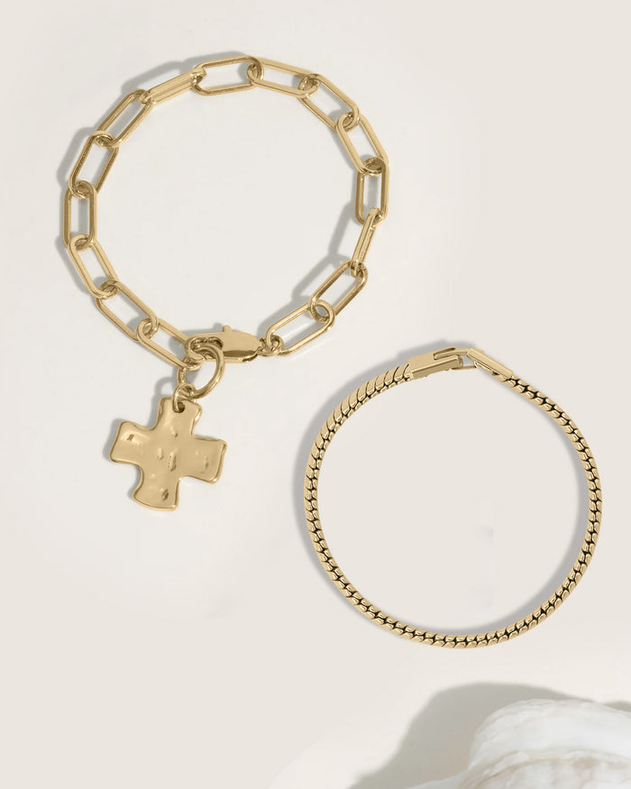 Chunky Cross Bracelet Set