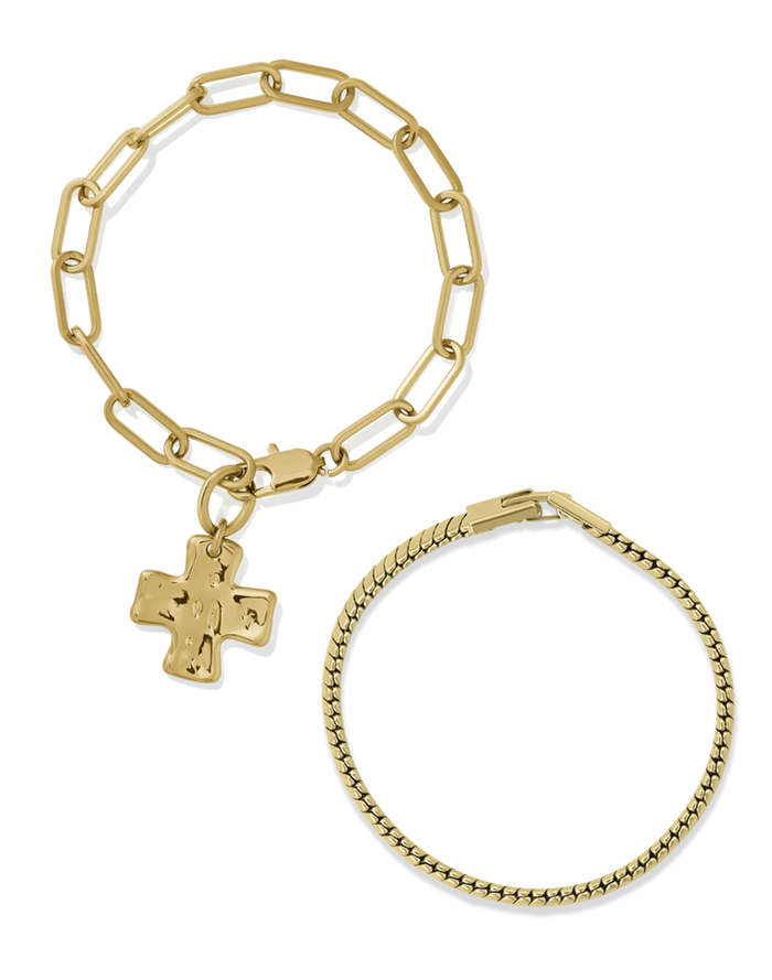 Chunky Cross Bracelet Set