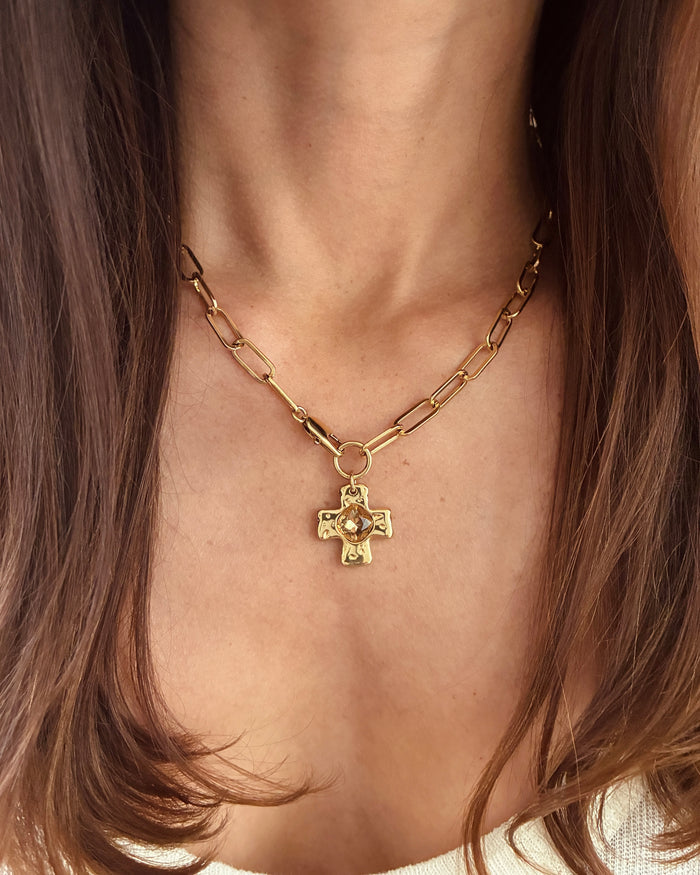 Chunky Cross Chain - Champagne