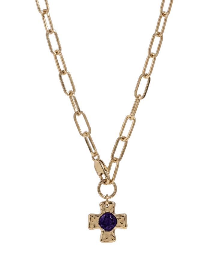 Chunky Cross Chain - Purple