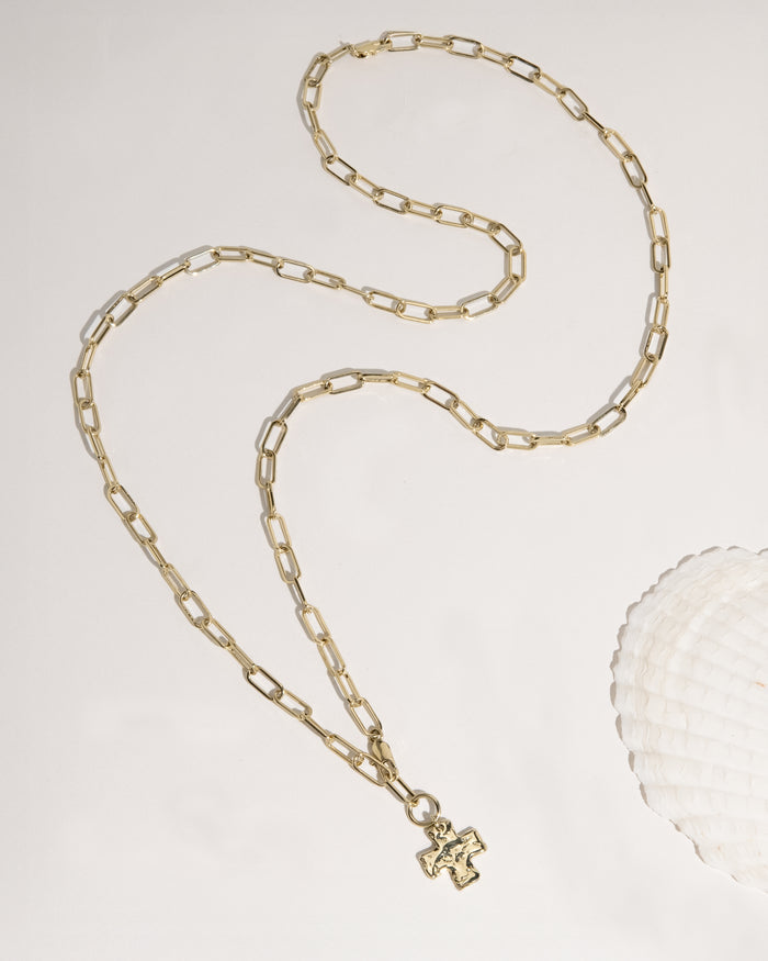 Chunky Cross Chain Necklace and Extender Set