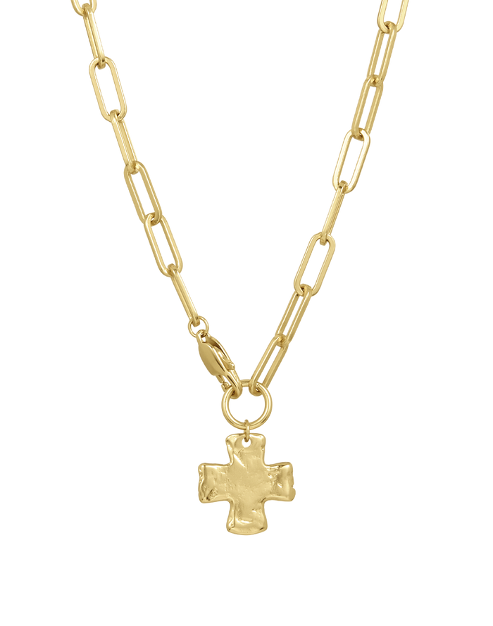 Chunky Cross Chain Necklace and Extender Set