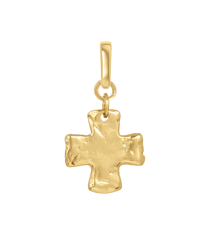 Gold cross-shaped charm pendant