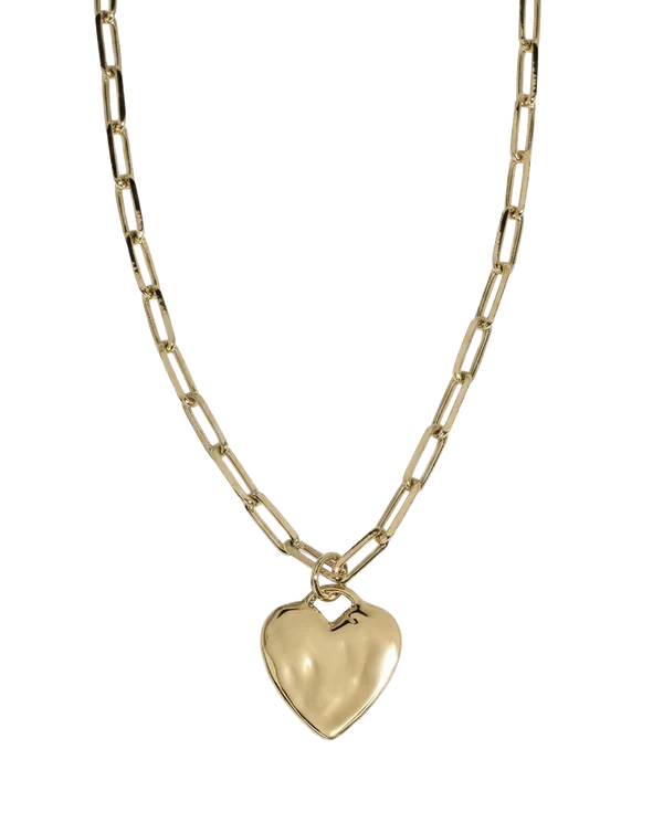 Chunky Heart and Pearl Lock Chain Set