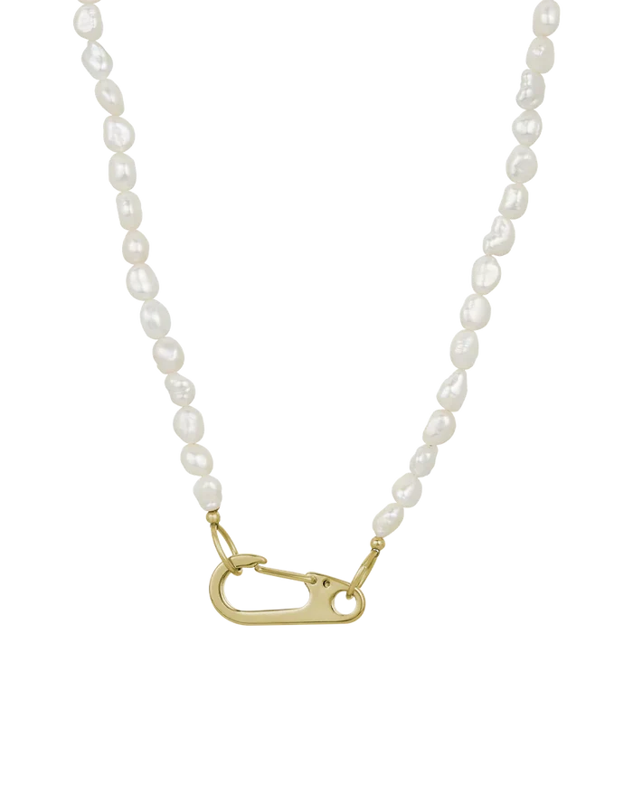 Chunky Heart and Pearl Lock Chain Set
