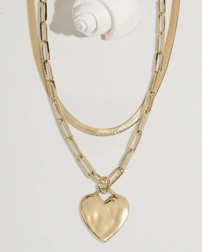 Chunky Heart Necklace Set
