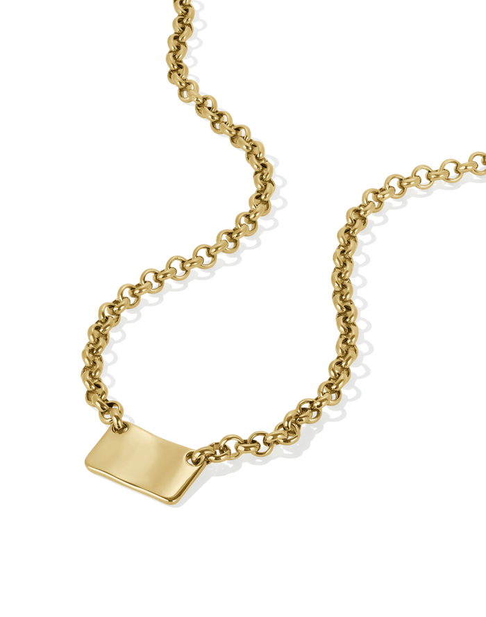 Chunky ID Necklace in gold, style B product shot on white background