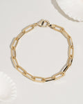 Gold chunky paperclip chain bracelet