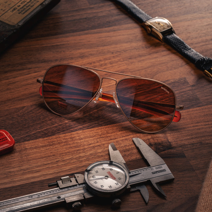 Concorde - 22k Satin Chocolate Gold & Cape Sand - Prescription Sunglasses