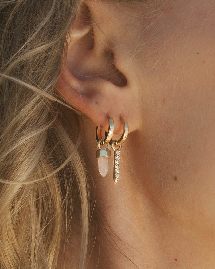 Crystal Bar Hoop Charm