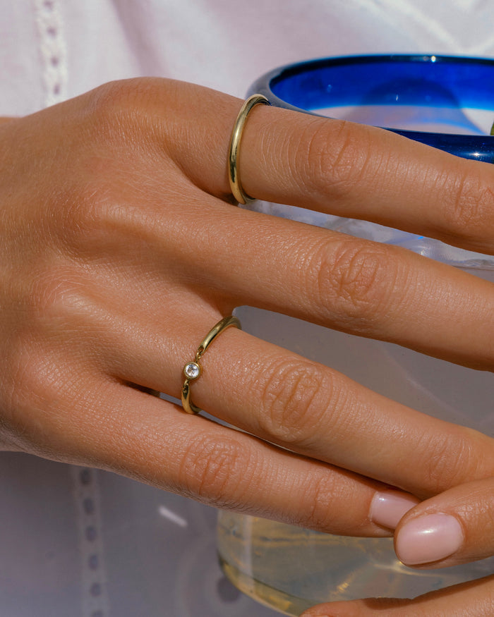 Crystal Bezel Ring
