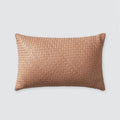 Small Woven Leather Lumbar Pillow from The Citizenry, natural