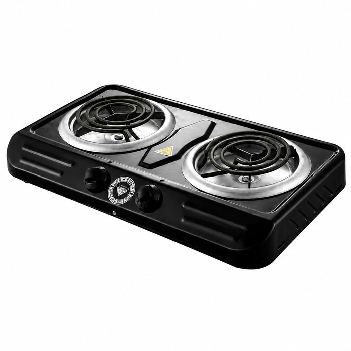 Diamond Double Spiral Hotplate black 2-plate electric cooker
