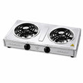 Diamond Brand stainless steel double spiral electric stove with two spiral burners and adjustable controls