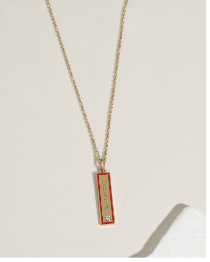 Enamel Bar Necklace