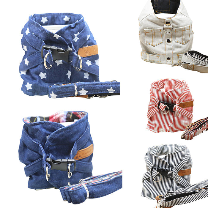 Fashionable Pet Vest Leash Set