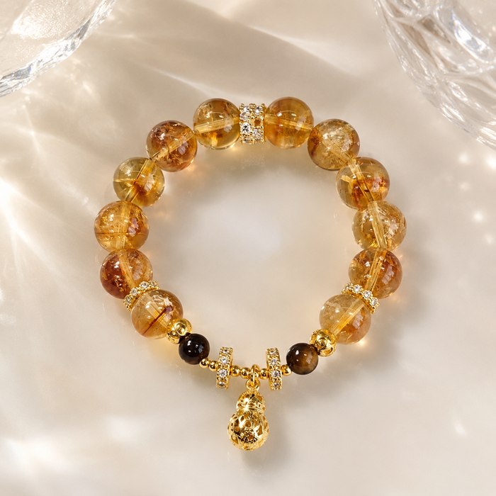 Golden Mineral Stone Bracelet — Light of the Plateau