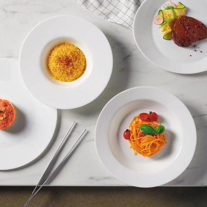 Grangusto 10.6" Opal Glass Risotto Pasta Bowl (Set of 12)
