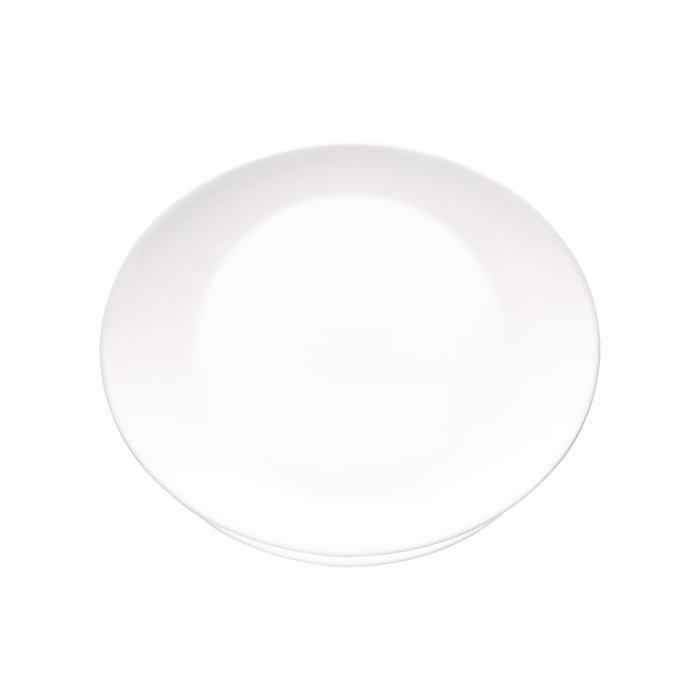 Bormioli Rocco Grangusto 12.5" x 10.25" Opal Glass Oval Dinner Plate (Set of 12)