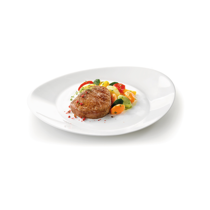 Grangusto 12.5" x 10.25" Opal Glass Oval Dinner Plate (Set of 12)