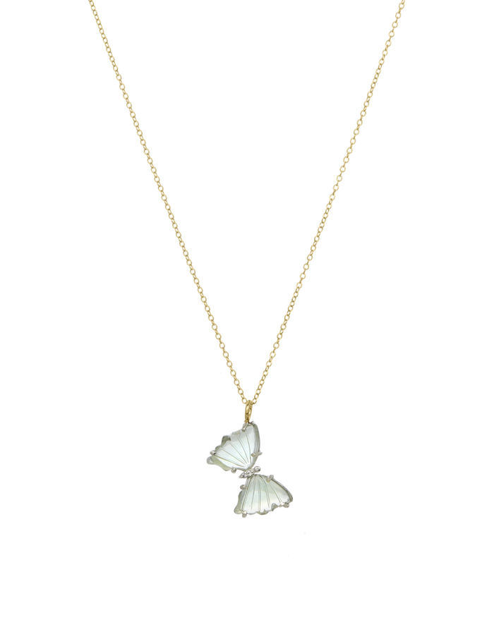 Green Amethyst Butterfly Necklace