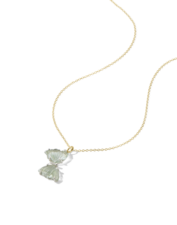 Green Amethyst Butterfly Necklace