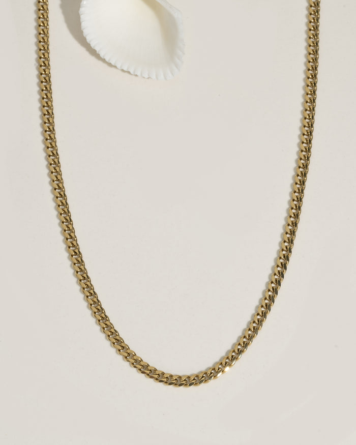 Thin gold chain necklace